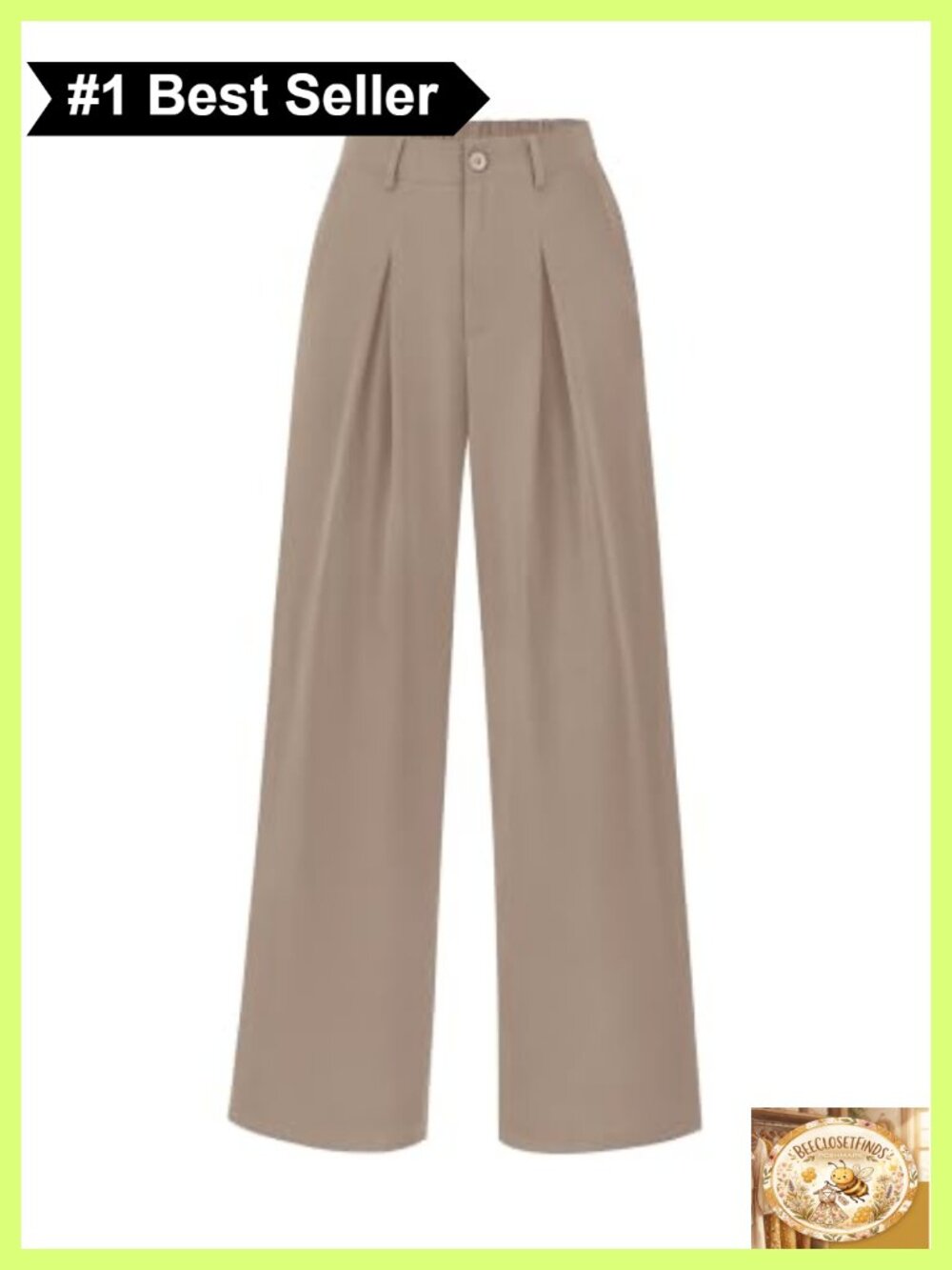 High Waisted Wide Leg Palazzo Dress Pants Business Casual Pleated Trousers